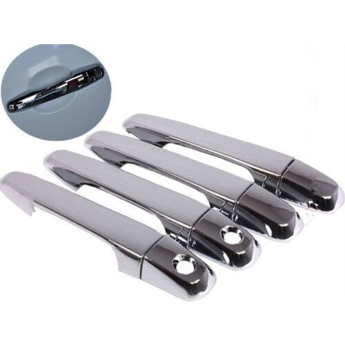 FUNDUOO For Mitsubishi L200 Triton Pickup 2006 2007 2008 2009 2010 2011 2012 2013 2014 Chrome car door handle cover 2 keyholes