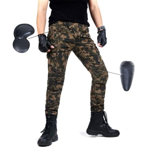 Camouflage Uniform Overalls Casual Motorcycle Pants Micro-Elastic Male Motorcycle Rider Uniform Pants Protective Equipment Pants