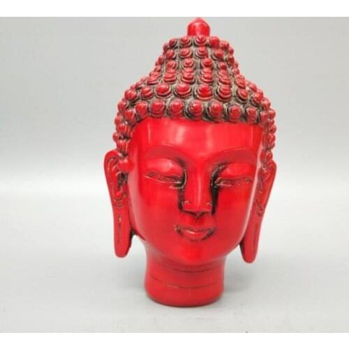Chinese High copy red coral Sakyamuni Buddhas head statue
