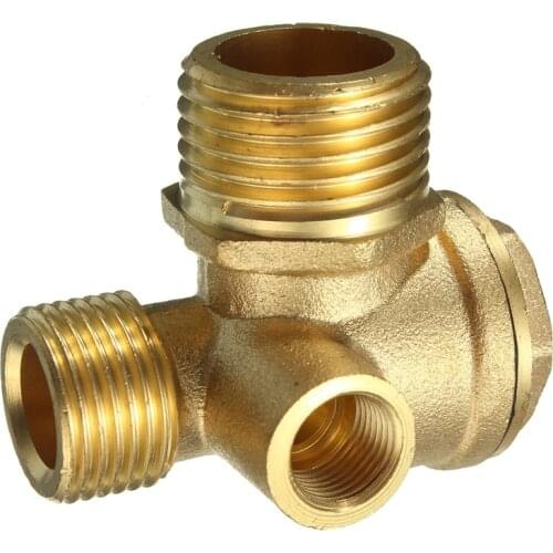 3 Port Brass Air Compressor Valve Air Compressor Check Valve Central Pneumatic 44x44x30mm Valves Thread 90 Degree DIY Home Tools