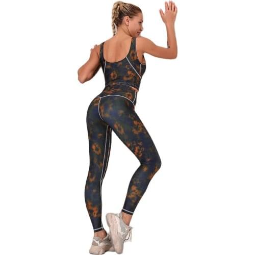 2021 High Quality Womens Stretch Yoga Workout Clothes Set Fitness Gym Running Sports Bra&Pants US
