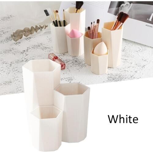 3 Lattices Cosmetic Make-up Brush Storage Box Makeup Nail Polish Holder Make Up Tools Pen Holder Cosmetic Rack Table Organizer