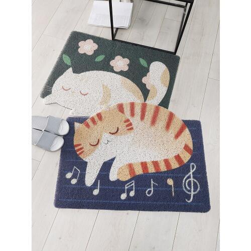 Cats PVC Silk Doormat Outdoor Indoor Entrance Door Mats Waterproof Non Slip Washable Quickly Absorb Moisture Resist Dirt Rugs