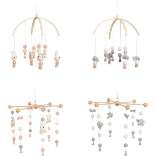 Crochet animal bed bell 0 12 months baby gym rattle newborn supplies mobile bed toy baby interactive toy stroller decoration