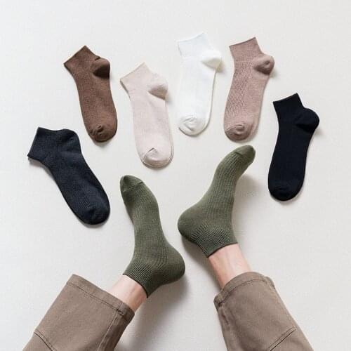 Men Socks 2021 Fashion New Spring Summer Ankle Socks Short Invisible 100% Cotton Socks Breathable Casual Men Cotton High Quality