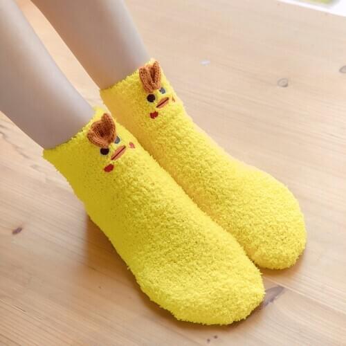 Socks Women Autumn And Winter Thickening Plus Velvet Floor Socks Adult Home Slippers Socks Warm Sleeping Carpet Socks