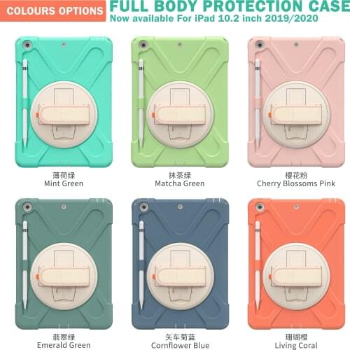 New colors Case for iPad 10.2 inch 2019 2020 7th 8th generation A2270 Rotating bracket anti-fall safety child protective cover