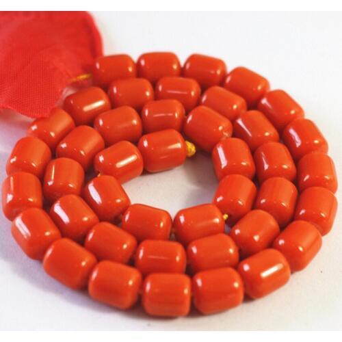 Orange Red Resin Beeswax New Fashion Charming Resin Beauty 8X9mm 9X11mm 10X13mm Barrel Loose Beads 15 Inches B69