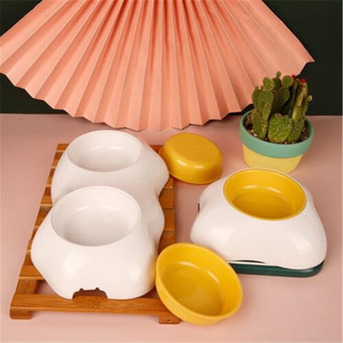 Pet Water Bowl For Cats Feeder For Dogs Cat Feeder Bowl With Water Fountain Double Bowl Drinking Raised Dish Bowls For Slow Food