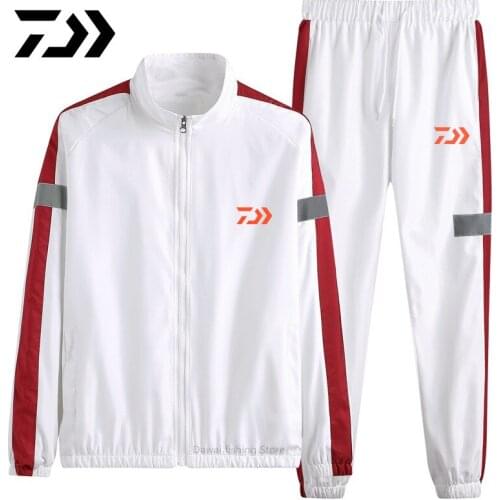 Daiwa Casual sports suit cardigan mens spring and autumn 2021 new reflective strip fishing suit