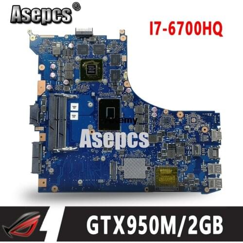 ROG GL552VW REV2.1 Laptop motherboard For Asus GL552VW GL552VX GL552V ZX50V mainboard I7-6700HQ GTX950M/GTX960M 2GB 40-pin