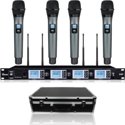 Bolymic Handheld Wireless Microphone Professional 4 headset microphone system Stage Lavalier Karaoke Mikrofon for school