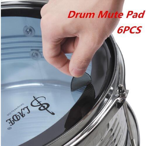 SLADE 6pcs/set Snare Drum Mute Pad Drum Damper Gel Pads Snare Drum Muffler Mute Transparent Percussion Instrument Accessories