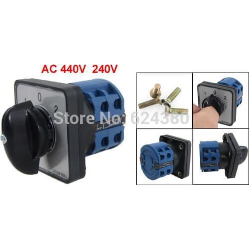 SZW26-20/D202.2 Universal Changeover Rotary Cam Combination Switch Panel Mount Three 3 Position 8 Terminals 660V Ui 20A Ith