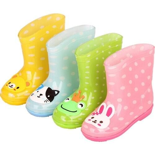 Four Seasons Cartoon Print Rain Boots Kids For Boy Girls Rain Boots PVC Water Shoes Children Cartoon Shoes Waterproof Rainboots