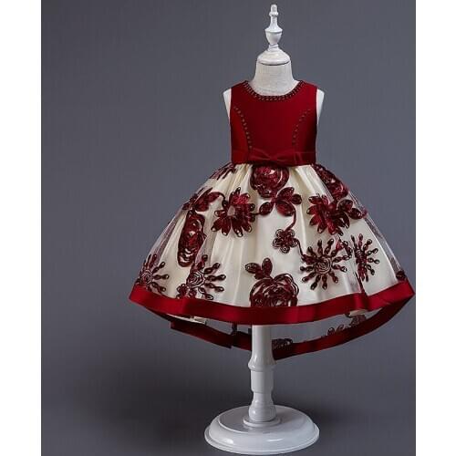 High Quality Flower Kid Princess Dress For Girl Elegant Wedding Birthday Dress Child Party Dress Baby Girl Christmas Clothes