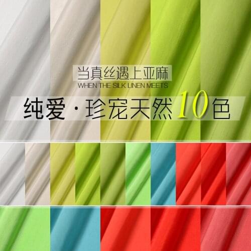 100% cotton Natural silk and flax fabrics solid color clothes A81