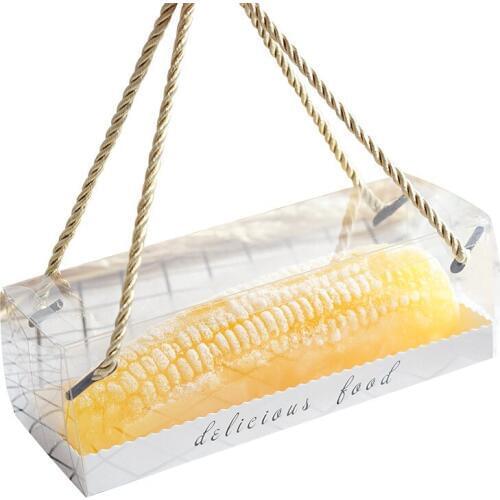 200pcs/lot 18.5cm*6.5cm*6.5cm clear transparent packing box With tray Baked cookie Birthday Gift cake box