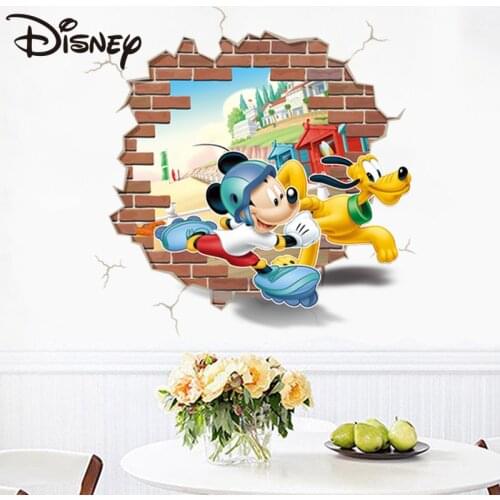Disney Mickey Mouse Mickey Pluto 3D wall stickers living room bedroom self adhesive decorative childrens room stickers