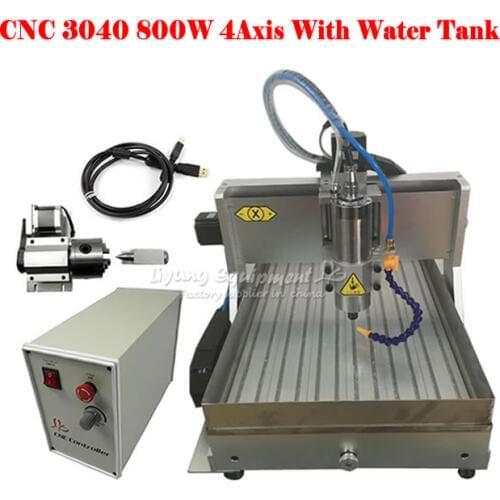 4 Axis usb CNC 3040 CNC Cutting Machine 6040 Engraving Wood Router Water Tank Drilling Miling Machine