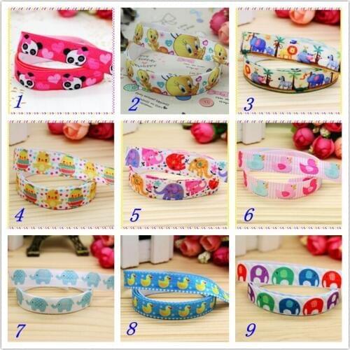 5/8'' Free shipping Fold Elastic FOE elephant duck animals printed headband headwear hairband diy decoration wholesale OEM S59