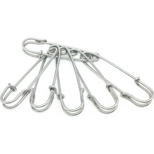 5pcs/lot Stainless Steel 51mm Large Safety Brooches Pin Needle Badge Fit DIY Handmade Jewelry Making Findings Supplier Wholesale