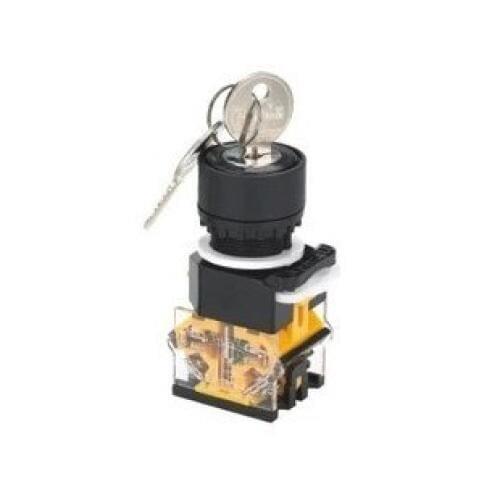 5pcs Double class open hole 22MM universal two position key button LAY50-22D-11Y two file lock key switch genuine