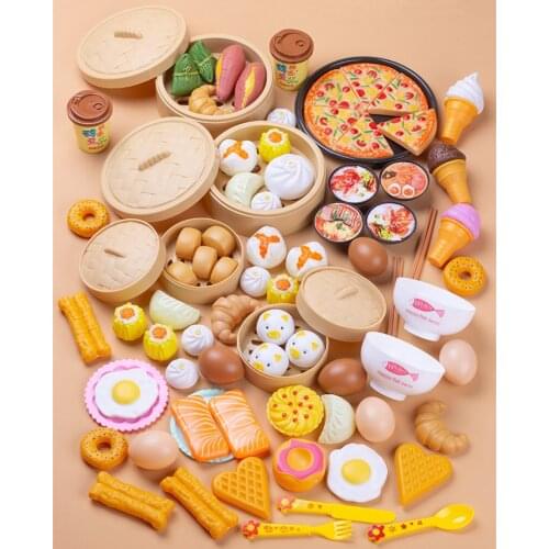 84pcs/Set Safe Children Play House Toy Pizza Food Toy Cut Fruit Vegetable Kitchen cooking toy Pretend play game kids gift