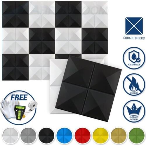 Arrowzoom 30 x 30 cm Color Combination Textured PVC 3D Wall Panel 10 Design Living Room Kitchen Bedroom Home Interior Decor