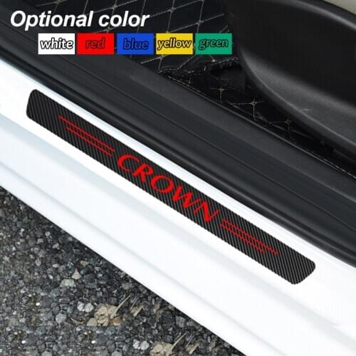 Car Sticker Car Accessories Carbon Fiber Door Sill Scuff Plate Guards Sills for Toyota CROWN
