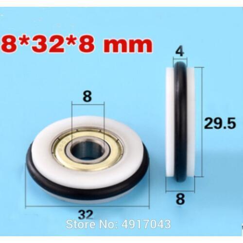 Free shipping 10 pcs 8*32*8 mm Buna-N rubber O rubber ring rubber rubber roller, mute elasticity, 608 bearing pulley POM