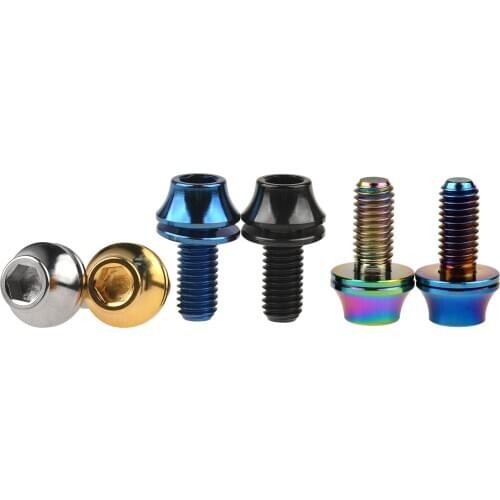 Xingxi M5x12mm Ti Alloy Bolts Titanium Srew with Washers for Bicycle Water Bottle Cage Hex Bolts Water Bottle Holder Cone Screw