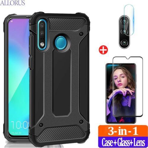 Armor Phone Case For Honor 20 Lite Case Silicone+Hard PC Shockproof Protective Cover Huawei P30 Lite Pro 10 i 20Lite Bumper Case