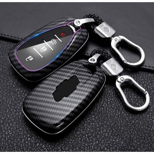 Carbon Fibre Car Key Case Auto Key Protection Cover For Chevrolet New Malibu XL Equinox Car Holder Shell Accessories