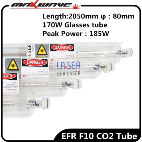 EFR CO2 Laser Tube F10 170W Length 2050mm Dia.80mm CO2 Laser Tube use for Laser Engraving and Cutting Machine