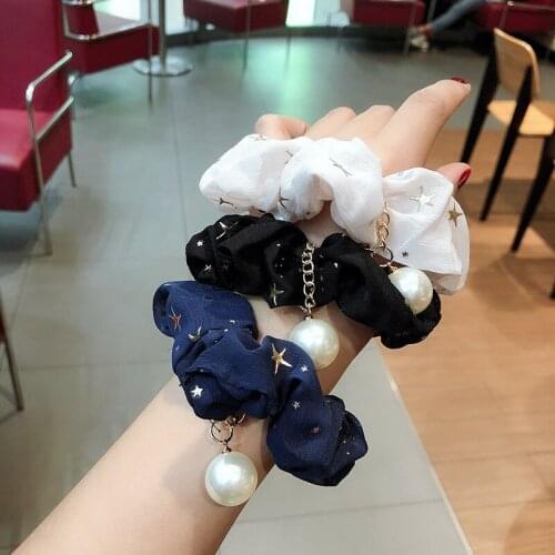 Creative bronzing little star hair ring pig large intestine ring fat intestine head rope female tie head rubber band hair rope