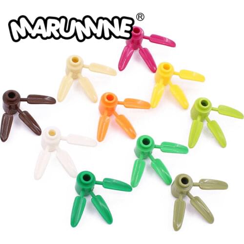 MARUMINE Bamboo Leaves 3x3 Compatible 30176 Flower Tree Stalk City Building Classic MOC Bricks Construction Educational Toys