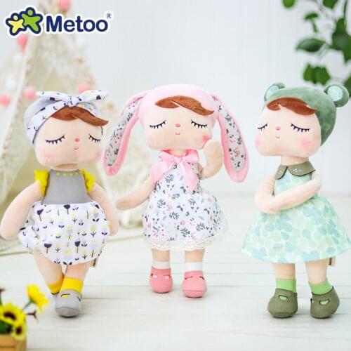 Metoo Angela Doll Rabbit deer Spring and Summer Color Skirt Girl Stuffed Plush Animals Toys for kids Appease Baby Birthday Gifs