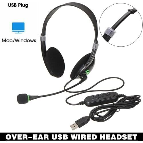 Fashion USB Headphones Over-the-head Design Stereo Headset Microphone Replacement mic Noise Cancelling Headset For Laptop PC
