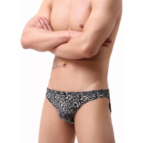 2019 brand Howe ray Mens gay Underwear Low waist Leopard Print Briefs Male Panties Underpants U Convex Penis Pouch Cueca briefs
