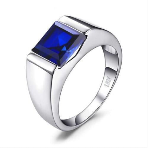 New S925 pure silver sapphire men ring popular jewelry sterling silver ring for men