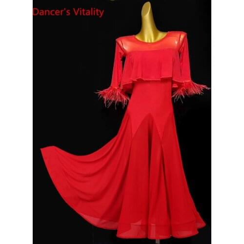 Ballroom Dance Female Child Adult Dress Performance Clothes High-end Custom Modern Dancing Big Swing Skirt Competition Clothing