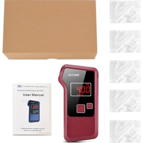 ACT2600 High-precision blowing type portable alcohol detector for drunk driving ornaments LCD Detector Backlight Light