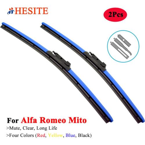 HESITE Color Windshield Wiper Blades For Alfa Romeo 145 147 156 159 164 166 4C 8C Brera Giulia Mito Spider Stelvio GT Giulietta