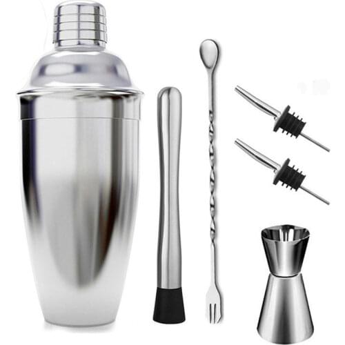 Stainless Steel Cocktail Shaker Mixer Wine Martini Boston For Bartender Drink Party Bar Tools WJ506