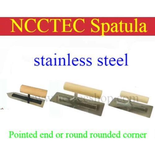 Stainless steel Pointed end or rounded corner spatula wood handle Putty Knife paint scraper |No deformation corrosion resistance