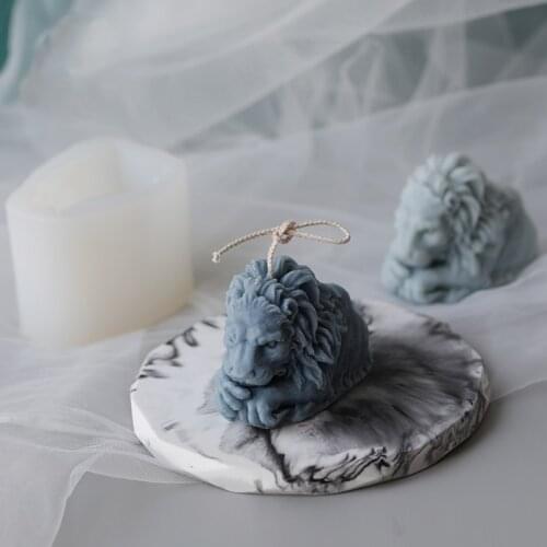 Lion Silicone Material Handmade Candle Mold DIY 3D Lion Mould Candle Making Supplies mold Home Decoration