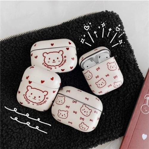 Cute Cartoon Bear for Airpods Pro Earphone Cover for Apple Airpod 2/3 Wireless Bluetooth Silicone Case for Girl Headphones Cases