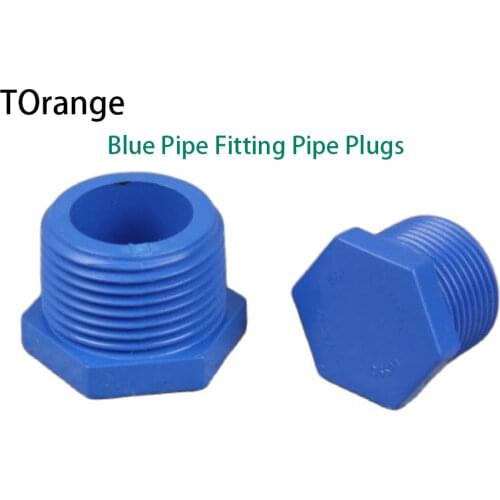 Blue Pipe Fitting Pipe Plugs PVC Male Thread Pipe Fitting End Cap Plug with 1 Pcs