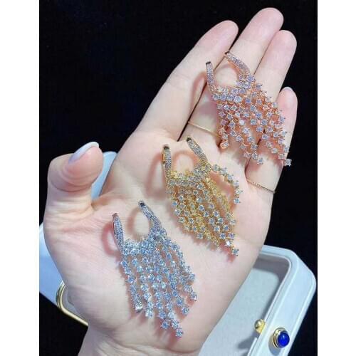 18k Glod plated clear cubic zirconia pave U shape connector/pendant accessories